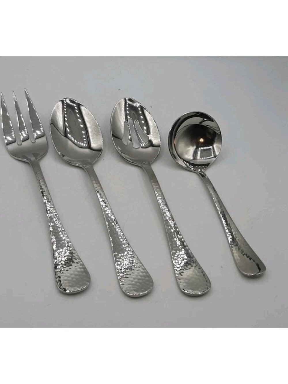Reed & Barton Hammered Everyday 18/10 Stainless Steel Set of 4 Serving Pieces